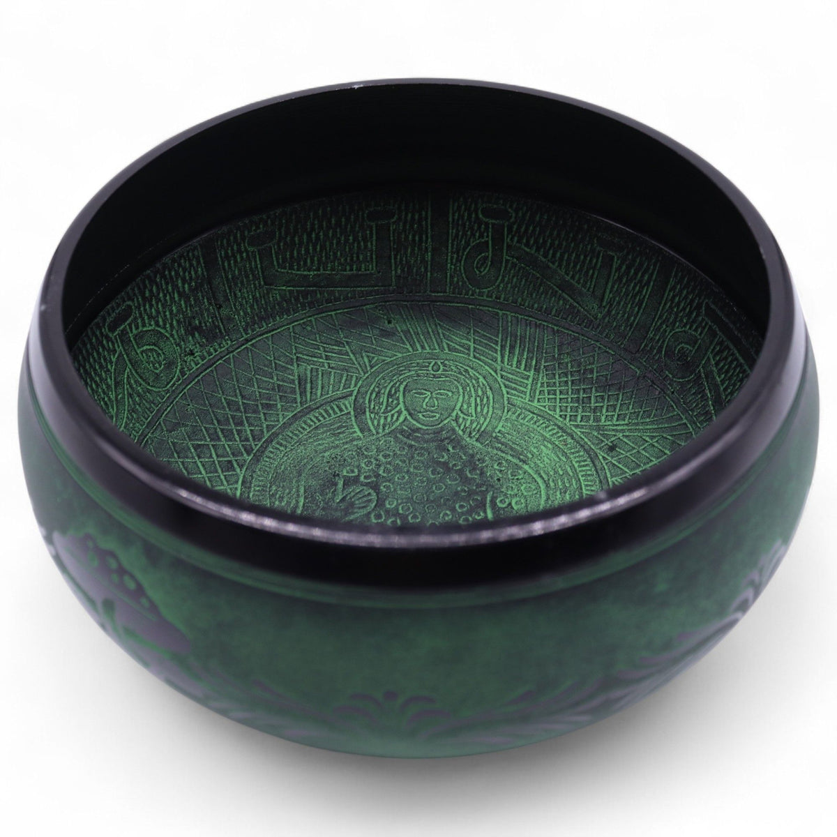 Extra-Loud Moss Green Mushroom Singing Bowl – 23cm