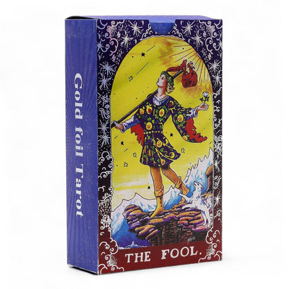 Blue Foil Mandala Tarot Cards – 78 Card Deck with Guidebook