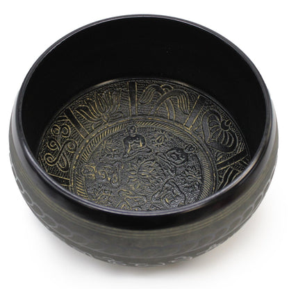 Large Tibetan Singing Bowl – Five Buddha Brass Meditation Bowl 21cm