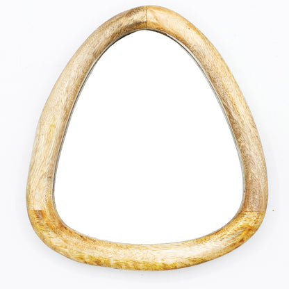 Set of 3 Pebble Wall Mirrors – Natural Wood Frames