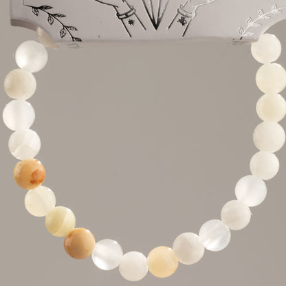 Moon Jade Crystal Bracelet – 6mm Petite Gemstone Beads