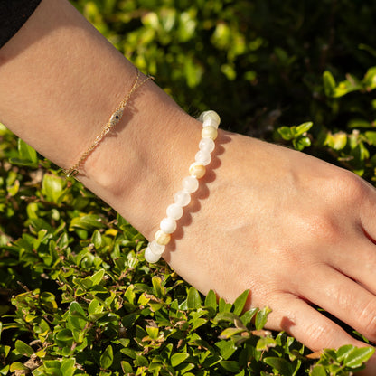 Moon Jade Crystal Bracelet – 6mm Petite Gemstone Beads
