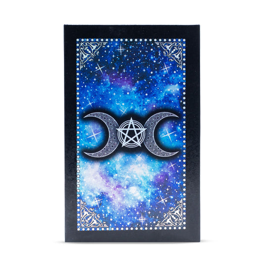 Moon Face Blue Foil Tarot Cards with Guidebook