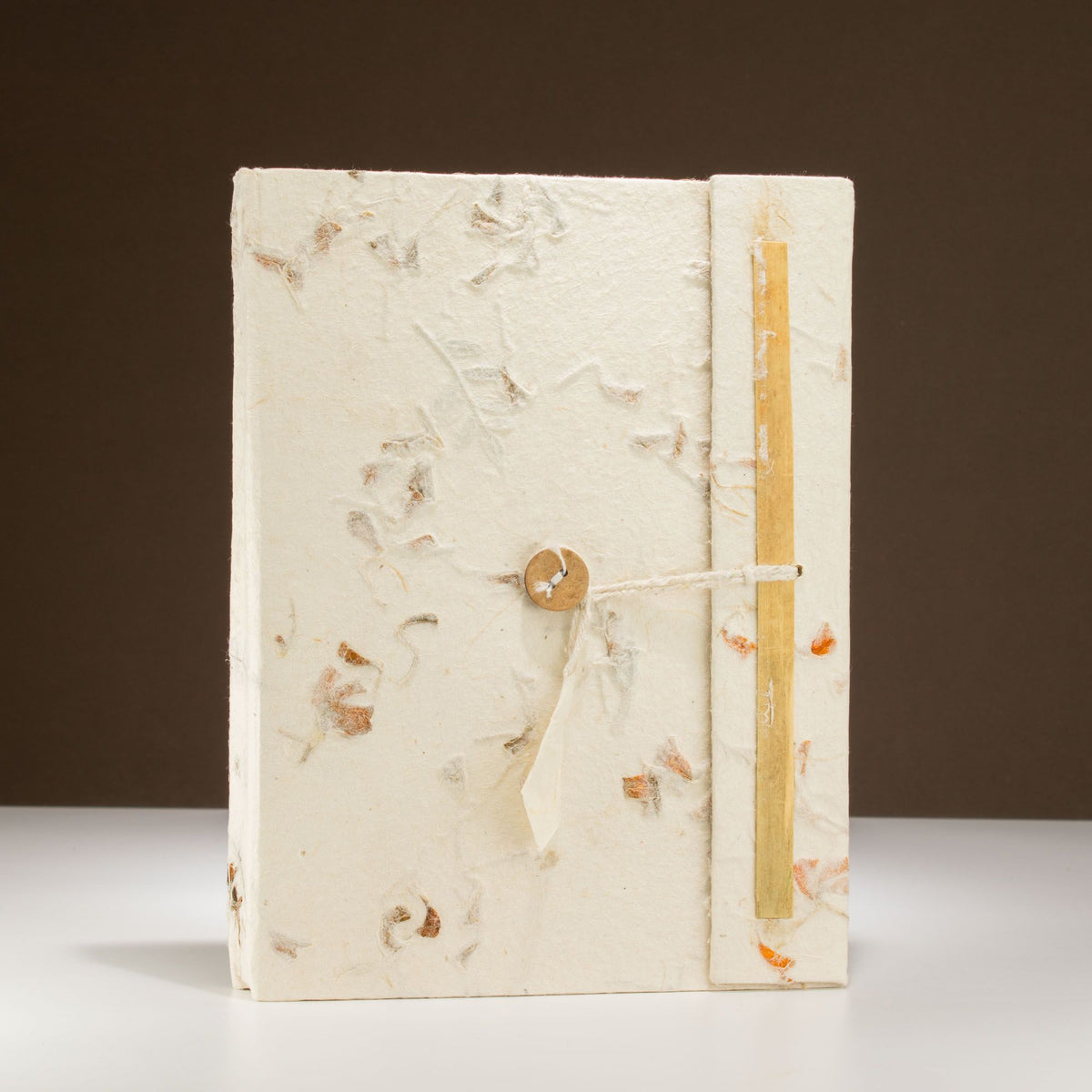 Pressed Flower Lokta Paper Notebook | Handmade Journal with Bookmark