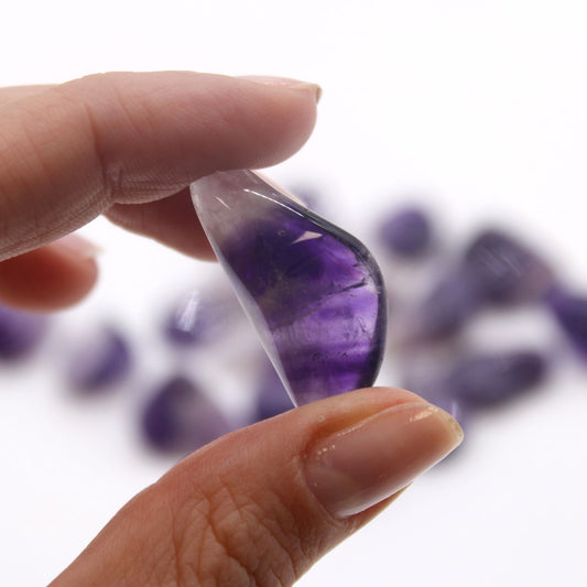 Grade A Banded Amethyst Tumble Stone – Medium Crystal