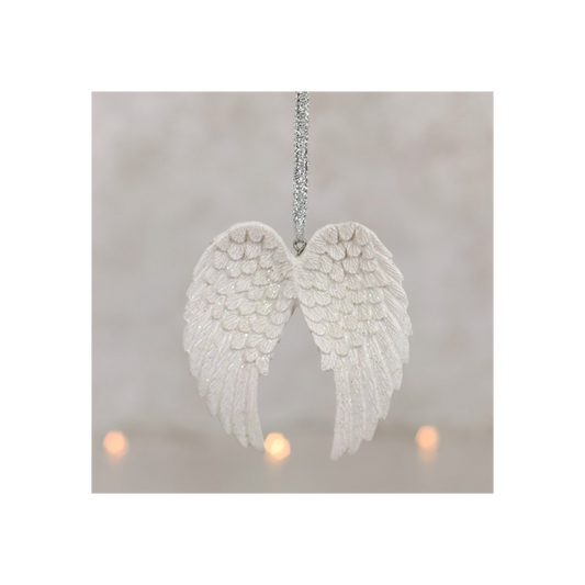 White Glitter Angel Wings Hanging Decoration – Spiritual Décor