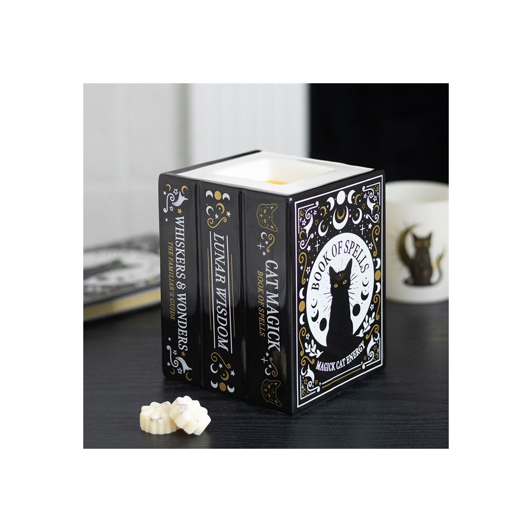 Black Cat Book of Spells Oil Burner & Wax Melt Burner