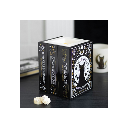 Black Cat Book of Spells Oil Burner & Wax Melt Burner