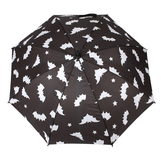 Bat Print Umbrella – Black Gothic & Halloween Umbrella