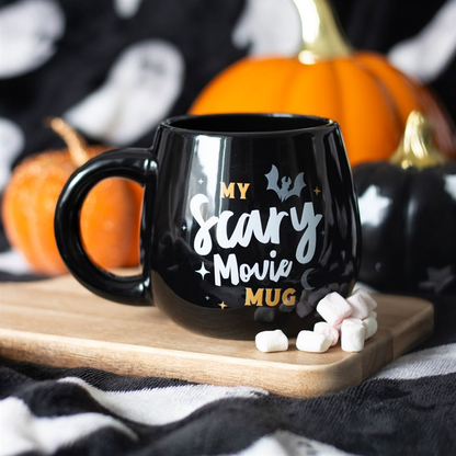 My Scary Movie Mug – Black Halloween Bat & Moon Mug 490ml
