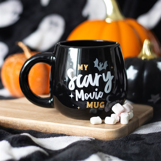 My Scary Movie Mug – Black Halloween Bat & Moon Mug 490ml