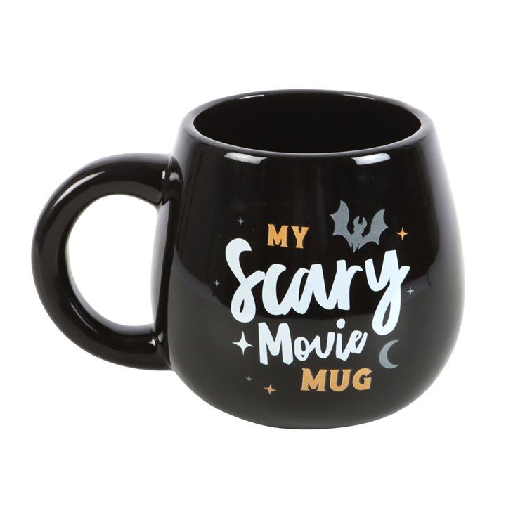 My Scary Movie Mug – Black Halloween Bat & Moon Mug 490ml