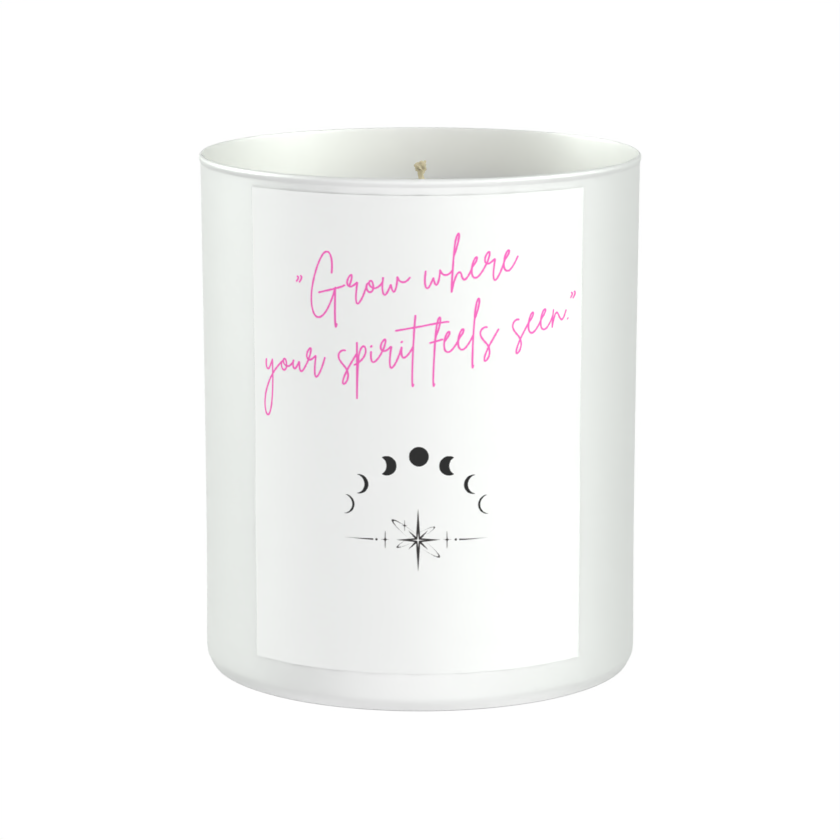 Growth Spirituality Positivity 200g White candle ‘Sandy Bay'