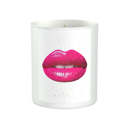 Pink Lips Glitter 200g White candle ‘Sandy Bay'