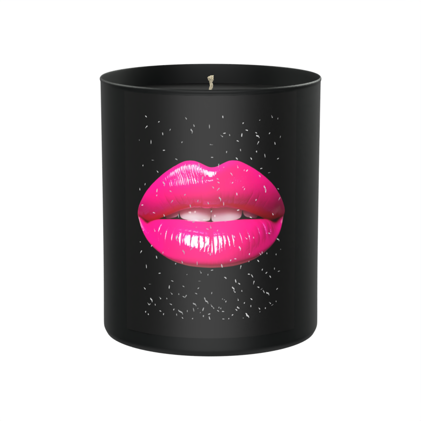 Pink Lips Glitter 200g Black Candle ‘Dark Noir’