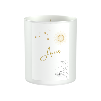 Aries Astrology Star Signs 200g White candle ‘Sandy Bay'