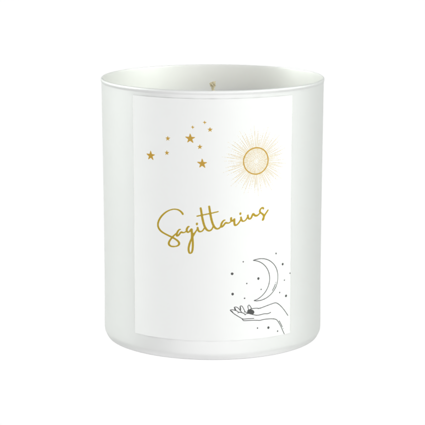 Sagittarius Astrology Star Signs 200g White candle ‘Sandy Bay'