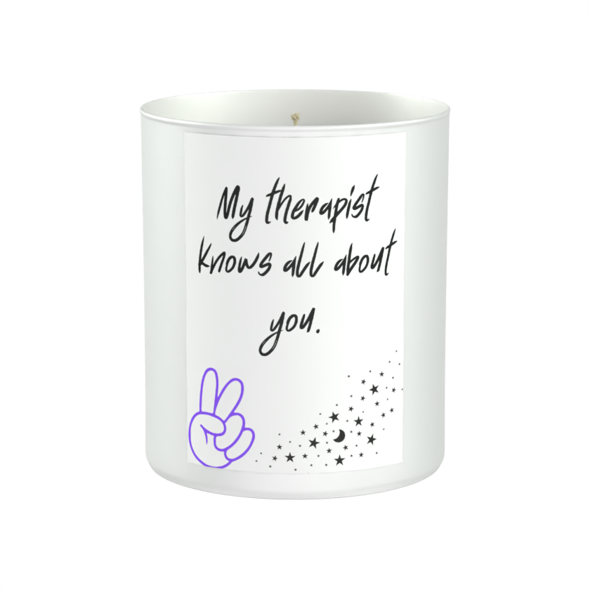 Therapist Funny Humour 200g White candle ‘Sandy Bay'