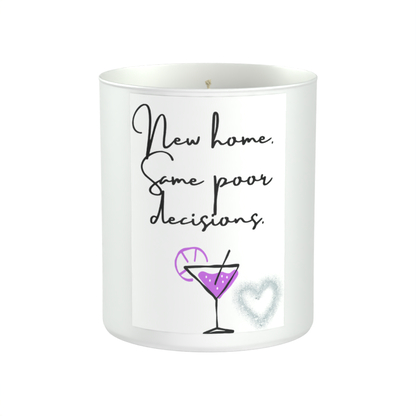 New Home Poor Decisions 200g White candle ‘Sandy Bay' Success