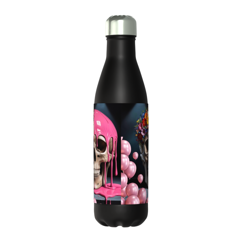 Skull Flowers Balloons Classic 50cl Thermos Black Bottle