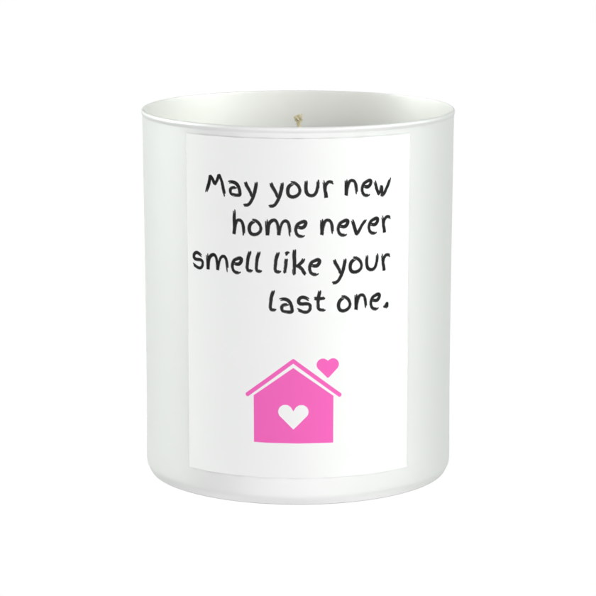 New Home Funny 200g White candle ‘Sandy Bay'
