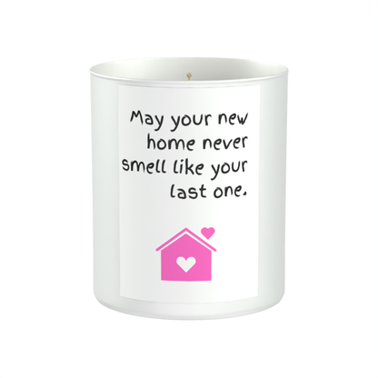 New Home Funny 200g White candle ‘Sandy Bay'