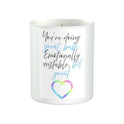 Emotionally Unstable Funny 200g White candle ‘Sandy Bay'