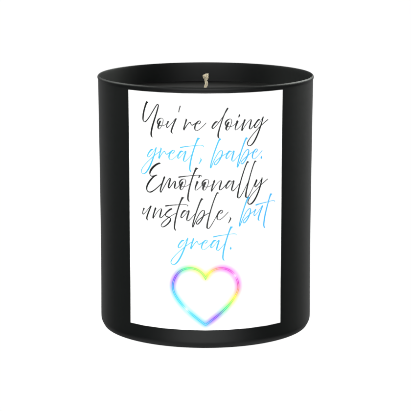Emotionally Unstable Funny 200g Black Candle ‘Dark Noir’