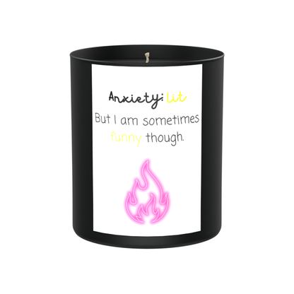Anixety Lit Funny 200g Black Candle ‘Dark Noir’