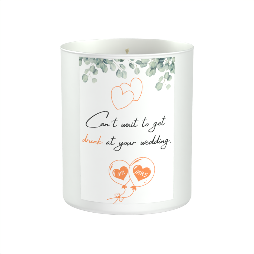 Drunk Wedding Humour 200g White candle ‘Sandy Bay'