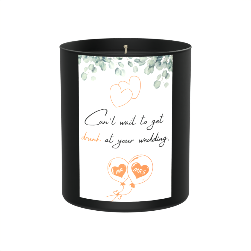 Drunk Wedding Humour 200g Black Candle ‘Dark Noir’