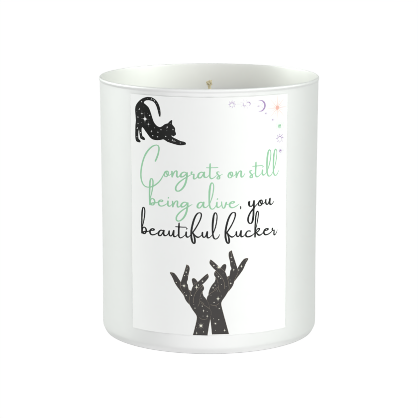 Congrats On Being Alive 200g White candle ‘Sandy Bay'
