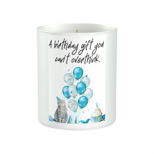 Funny Cat Birthday 200g White candle ‘Sandy Bay'