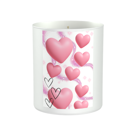 Hearts Design 200g White candle ‘Sandy Bay'