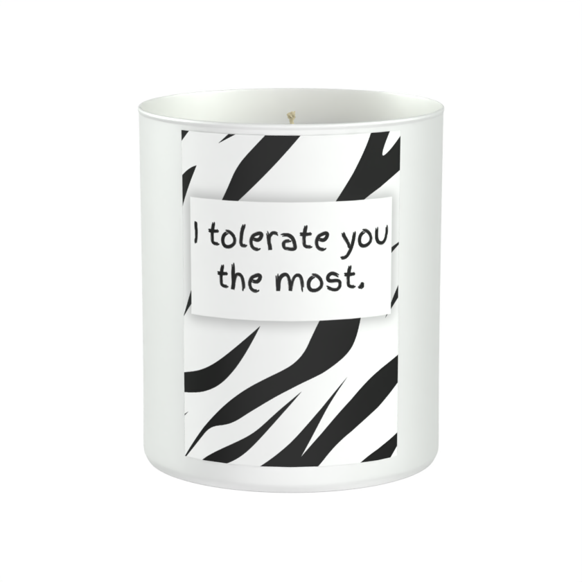 I Tolerate You The Most 200g White candle ‘Sandy Bay'