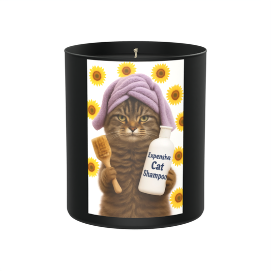 Expensive Cat Shampoo Black Candle | Funny Cat Gift
