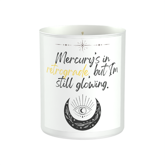 Mercury’s in Retrograde, But I’m Still Glowing 200g White candle ‘Sandy Bay'