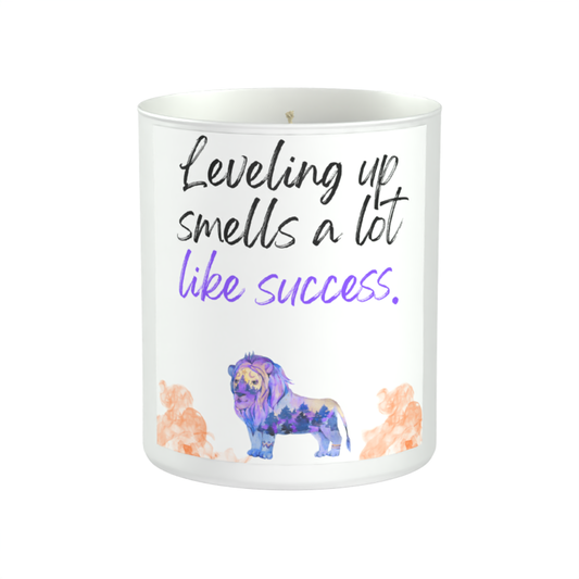 Leveling up smells a lot like success 200g White candle ‘Sandy Bay'