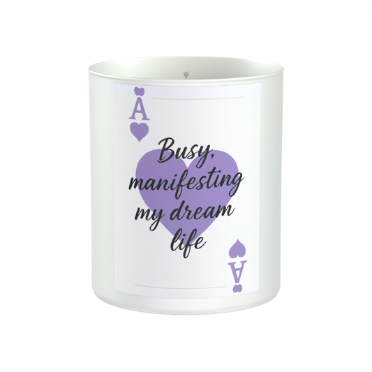 Busy Manifesting My Dream Life 200g White candle ‘Sandy Bay'