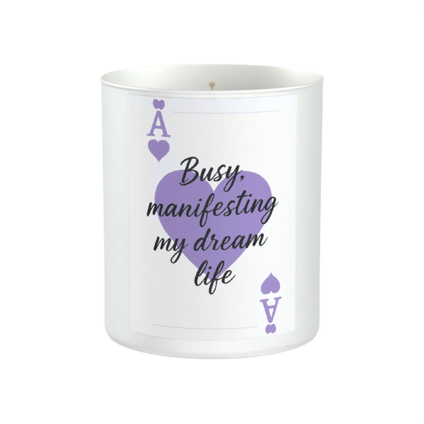 Busy Manifesting My Dream Life 200g White candle ‘Sandy Bay'