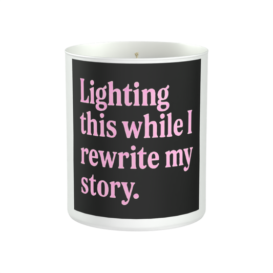 Lighting This While I Rewrite My Story 200g White candle ‘Sandy Bay'