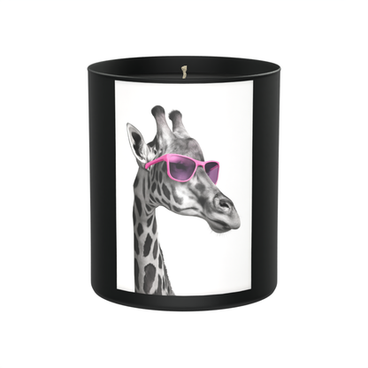 Giraffe in Pink Sunnies 200g Black Candle ‘Dark Noir’