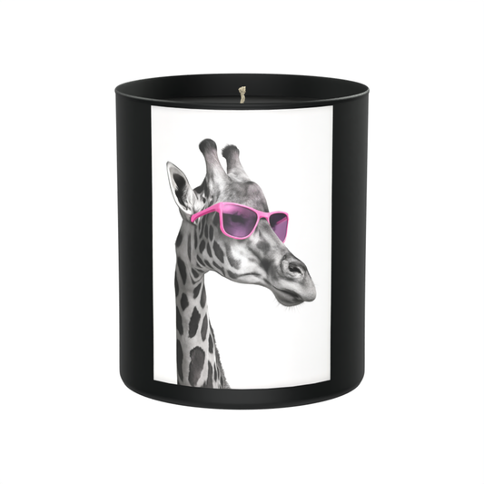 Giraffe in Pink Sunnies 200g Black Candle ‘Dark Noir’