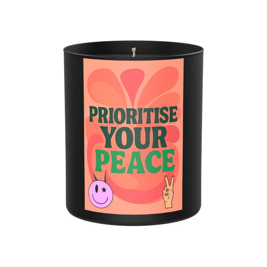 Prioritise Your Peace 200g Black Candle ‘Dark Noir’