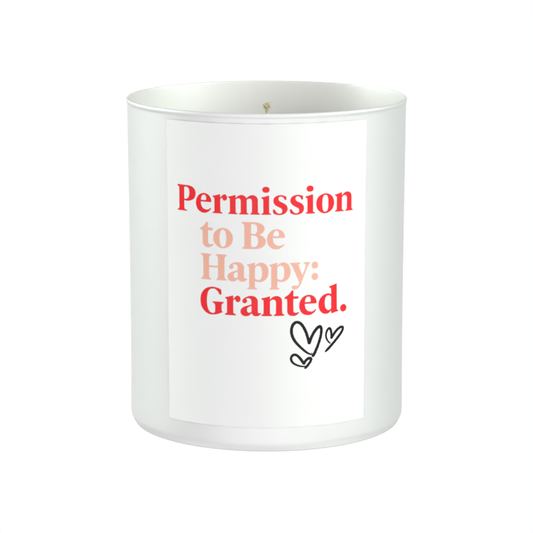 Permission to Be Happy: Granted 200g White candle ‘Sandy Bay'