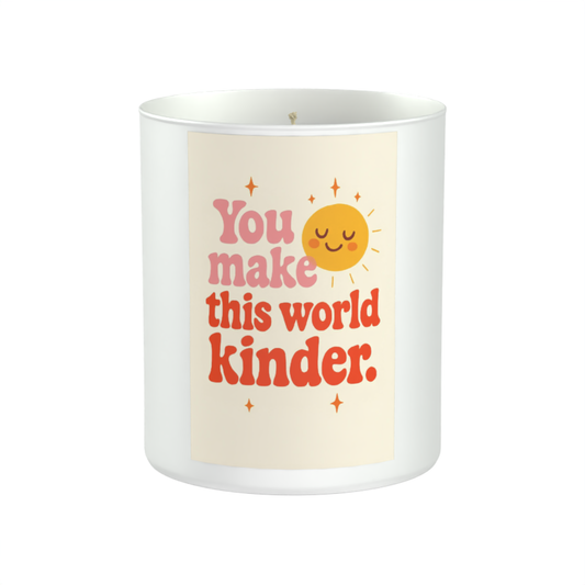 You make this world kinder. 200g White candle ‘Sandy Bay'