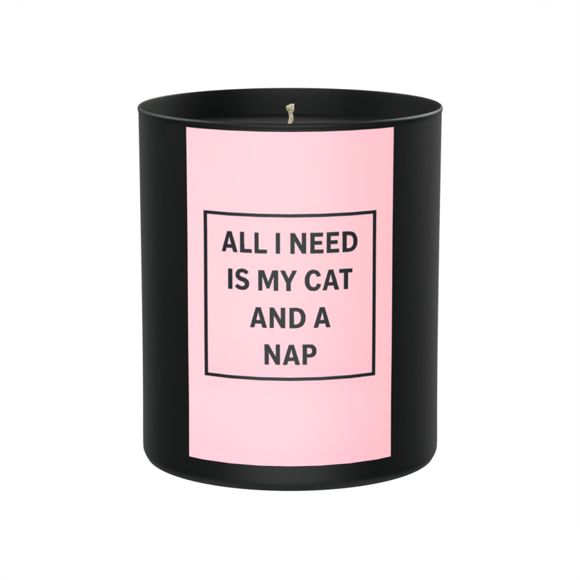 All I Need is a Cat and a Nap 200g Black Candle ‘Dark Noir’