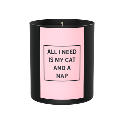 All I Need is a Cat and a Nap 200g Black Candle ‘Dark Noir’