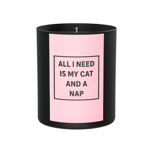 All I Need is a Cat and a Nap 200g Black Candle ‘Dark Noir’