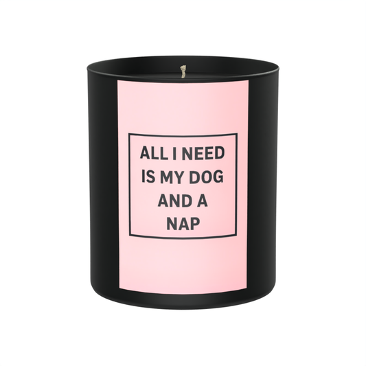 All I Need Is My Dog and a Nap 200g Black Candle ‘Dark Noir’